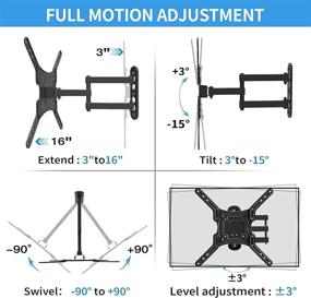 img 2 attached to 📺 Chainstone Full Motion TV Wall Mount Bracket for 28-60 Inch LED LCD OLED 4K TVs, Articulating Arms Swivel Tilt Extension Rotation, Easy Center TV Mounts, Max VESA 400x400mm, Supports up to 80 lbs