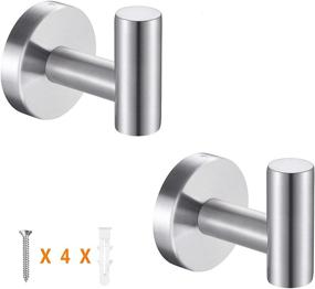 img 4 attached to 🔧 Bathroom Towel Hooks, Stainless Steel Wall Hooks (2 Pcs) - Heavy Duty Wall Mounted Coat/Robe Clothes Holders for Bedroom, Kitchen, Restroom, Hotel - Brushed Nickel Finish