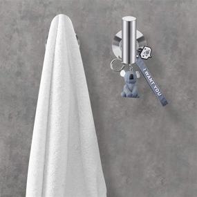 img 1 attached to 🔧 Bathroom Towel Hooks, Stainless Steel Wall Hooks (2 Pcs) - Heavy Duty Wall Mounted Coat/Robe Clothes Holders for Bedroom, Kitchen, Restroom, Hotel - Brushed Nickel Finish