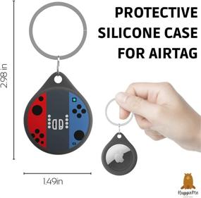 img 2 attached to Fun Design Silicone Protective Case for Apple AirTag - Ideal for Kids, Pets (Dogs and Cats) - Waterproof Cover with Key Chain - HuggieMe