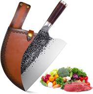 🔪 authentic handmade serbian meat cleaver knife with sheath - full tang butcher knife for outdoor meat prep, bbq, camping - family essential logo