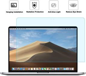 img 2 attached to Наклейка защитного экрана MOSISO 2-Pack для MacBook Pro 16 дюймов - матовая ламинированная защита от голубого света и УФ-излучения для MacBook Pro 16 дюймов 2019 года с Touch ID A2141 - прозрачная