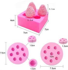 img 3 attached to 🍓 Set of 3 Mini Strawberry, Raspberry, and Blueberry Silicone Fondant Molds for Candle Making, Soap Crafting, Mulberry Wax Melts, Berries-shaped Chocolate Candy Mold, Cake and Cupcake Topper Decoration