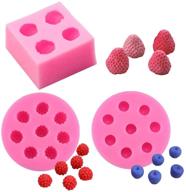 🍓 set of 3 mini strawberry, raspberry, and blueberry silicone fondant molds for candle making, soap crafting, mulberry wax melts, berries-shaped chocolate candy mold, cake and cupcake topper decoration logo