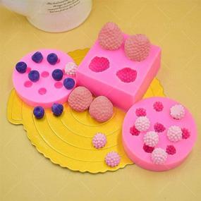 img 2 attached to 🍓 Set of 3 Mini Strawberry, Raspberry, and Blueberry Silicone Fondant Molds for Candle Making, Soap Crafting, Mulberry Wax Melts, Berries-shaped Chocolate Candy Mold, Cake and Cupcake Topper Decoration