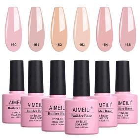 img 4 attached to 💅 AIMEILI Прозрачный цветной гель-конструктор базового укрепителя - Набор для базового наращивания без скольжения, гель-лак для снятия - 6 шт. х 10 мл - Набор 38