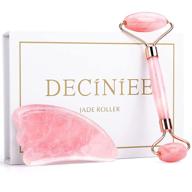 🌹 deciniee jade roller and gua sha set - rose quartz face roller massager & guasha tool for anti aging, natural beauty skin care - relaxing face, eye, and neck massage, wrinkle relief logo
