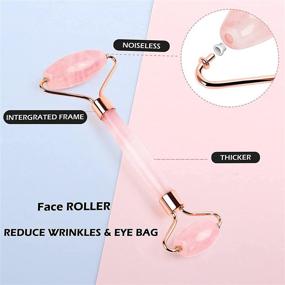 img 1 attached to 🌹 Deciniee Jade Roller and Gua Sha Set - Rose Quartz Face Roller Massager & Guasha Tool for Anti Aging, Natural Beauty Skin Care - Relaxing Face, Eye, and Neck Massage, Wrinkle Relief