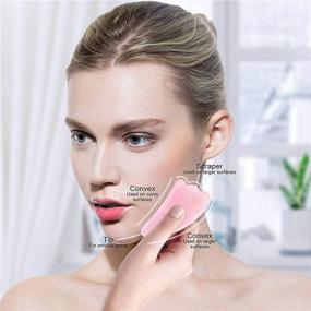 img 2 attached to 🌹 Набор Deciniee Jade Roller и Gua Sha - массажер для лица и гуаша из розового кварца для борьбы с признаками старения, ухода за кожей, обеспечивающий расслабляющий массаж лица, глаз и шеи, средство от морщин.