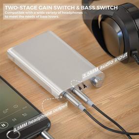 img 1 attached to 🎧 Fosi Audio N2 Headphone Amplifier: Portable Amp with 3.5MM Gain & Bass Switch for HiFi Earphones - Powered Dual-Output, Compatible with iPhone, iPod, iPad, MP3, and Computers