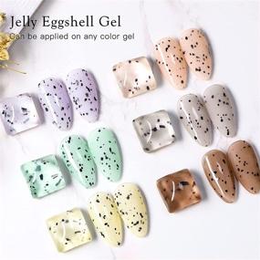 img 2 attached to 💅 Набор геля для ногтей Jelly Eggshell: 6 цветов серый фиолетовый нюдовый комплект с лампой для снятия геля UV LED - набор для начала маникюра, достойного салона