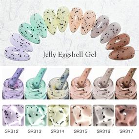 img 3 attached to 💅 Набор геля для ногтей Jelly Eggshell: 6 цветов серый фиолетовый нюдовый комплект с лампой для снятия геля UV LED - набор для начала маникюра, достойного салона