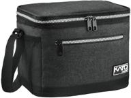 👜 stay cool on the go: tirrinia insulated lunch bag for women & men - leakproof, thermal, and reusable lunch box for adults & kids - perfect lunch cooler tote for office work - black logo