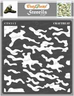 🎨 craftreat camouflage pattern stencils for diy art and craft - wood, canvas, paper, fabric, floor, wall, and tile painting - 6x6 inches - reusable camouflage stencil - camouflage pattern stencil logo