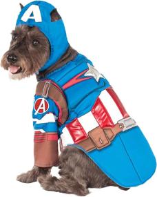 img 3 attached to Captain America Pet Costume: An 🐶 Avengers Assemble Deluxe for Your Furry Superhero!