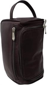 img 2 attached to 🧳 Piel Leather U-Zip Toiletry Kit in Chocolate - Optimal Size for Travel