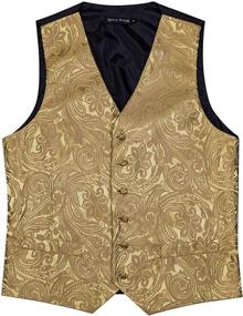 img 2 attached to 🎩 Vibrant Paisley Patterned Necktie Waistcoat by Barry Wang: Perfect for Leisurely Occasions