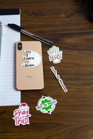 img 2 attached to 🌊 Waterproof Aesthetic Stickers for Water Bottles (18pcs) - Trendy, Motivational, Inspirational, Waterproof Vinyl Decals for Laptop, Phone, Luggage, Skateboards and More - 70 by 7 inch