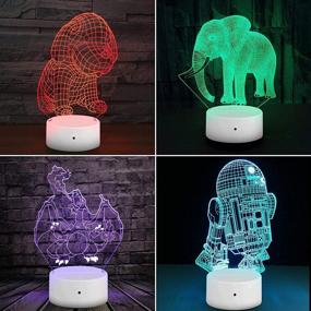 img 1 attached to EEEKit 4 Pack 3D Night Light Base + Remote Control + USB Cable, 16 Colors LED Light Show Display Acrylic Light Base, Decorative Lights for Bedroom Shop Eatery (White)