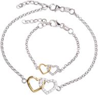 браслет с двойным сердцем для мамы и меня - набор из стерлингового серебра или вариант отдельной продажи. логотип