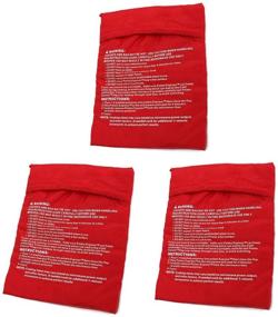 img 4 attached to 🥔 KISEER 3 Pack Reusable Microwave Potato Bag - Red: Efficient Baked Potato Cooker Pouch