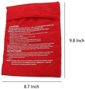 img 3 attached to 🥔 KISEER 3 Pack Reusable Microwave Potato Bag - Red: Efficient Baked Potato Cooker Pouch