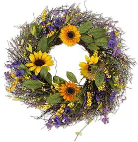 img 4 attached to 🌻 DII CAMZ37427 Decorative Seasonal Wreath Spring/Summer: Vibrant Sunflower Design for Front Door or Indoor Wall Décor (22" Diameter)