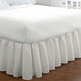 img 1 attached to 🛏️ FRESH IDEAS Bed Skirt with Ruffled Design, 18” Drop Length, Gathered Styling, Queen, White (FRE30118WHIT03)