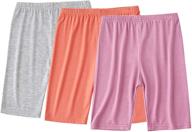 🚴 3-pack girls' bike shorts: athletic dance leggings for under dresses, safe active shorts underwear logo