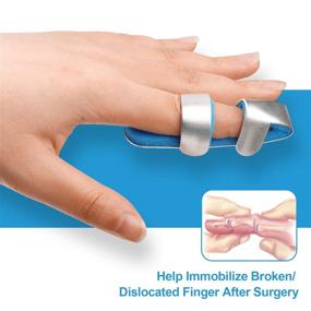 img 1 attached to 🖐️ Thumb Index Middle Ring Pinky Trigger Finger Splint Brace, Metal Foam Stabilizer for Broken or Dislocated Finger, Aluminum Knuckle Immobilizer