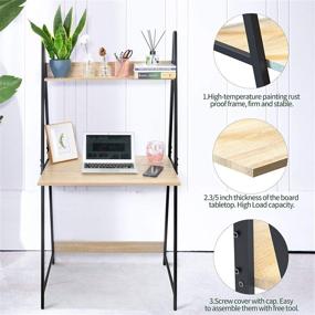 img 2 attached to 📚 2-Tier Ladder Computer Desk with Storage Bookshelf by SpringSun - Modern Writing Table for Office and Home