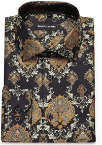 img 1 attached to 🌸 Barry Wang Paisley Flower Shirts: Elevate Your Style with Leisure Men's Clothing