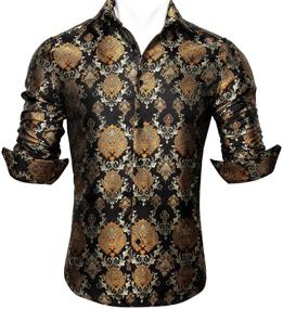 img 4 attached to 🌸 Barry Wang Paisley Flower Shirts: Elevate Your Style with Leisure Men's Clothing