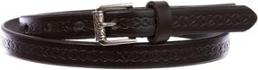 img 2 attached to Womens Leather Embossed Skinny Beveled Edge Women's Accessories for Belts