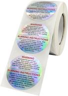 🕯️ waterproof holographic candle safety labels sticker decal - 500 pieces per roll for candle jars, tins, and votives by pmcds2g logo