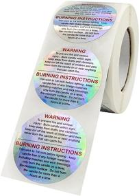 img 4 attached to 🕯️ Waterproof Holographic Candle Safety Labels Sticker Decal - 500 Pieces Per Roll for Candle Jars, Tins, and Votives by PMCDS2G