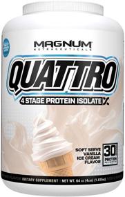 img 4 attached to Gluten-Free Quattro Soft Serve Vanilla Ice Cream Protein Powder by Magnum Nutraceuticals - Ideal for Men & Women (4 lbs.)