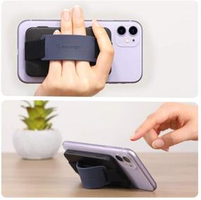 img 3 attached to Convenient and Secure Sinjimoru Cell Phone Card Holder Wallet Case with Silicone Phone Stand: Card Zip 2 Black