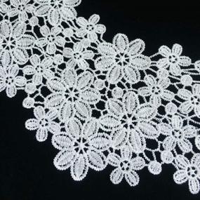 img 2 attached to 🌺 Exquisite White Embroidered Lace Neckline Collar with Floral Brown Leaf Applique Patches - Perfect for Scrapbooking and Sewing (Style A)