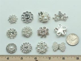 img 1 attached to 🌟 PEPPERLONELY Mixed Style Acrylic Pearl Rhinestone Embellishments & Sew On Buttons - 12PC Set!