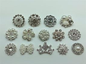 img 3 attached to 🌟 PEPPERLONELY Mixed Style Acrylic Pearl Rhinestone Embellishments & Sew On Buttons - 12PC Set!