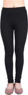 winter warmth for girls: irelia kids solid leggings, made from 100% cotton with fleece lining logo