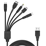 🔌 convenient 5 in 1 usb charger cable for nintendo ds lite, wii u, new 3ds xl, 3ds xl, 2ds, dsi xl, nds/gba sp, and psp 1000 2000 3000 logo