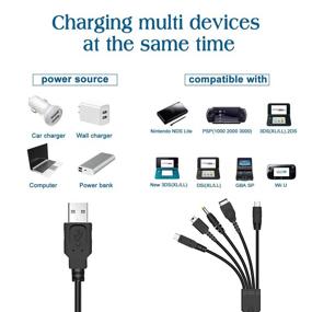 img 2 attached to 🔌 Convenient 5 in 1 USB Charger Cable for Nintendo DS Lite, Wii U, New 3DS XL, 3DS XL, 2DS, Dsi XL, NDS/GBA SP, and PSP 1000 2000 3000