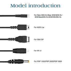 img 3 attached to 🔌 Convenient 5 in 1 USB Charger Cable for Nintendo DS Lite, Wii U, New 3DS XL, 3DS XL, 2DS, Dsi XL, NDS/GBA SP, and PSP 1000 2000 3000