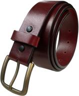 👞 burgundy genuine casual leather buckle men's belt - premium quality accessories logo