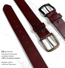 img 2 attached to 👞 Burgundy Genuine Casual Leather Buckle Men's Belt - Premium Quality Accessories