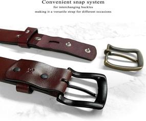 img 3 attached to 👞 Burgundy Genuine Casual Leather Buckle Men's Belt - Premium Quality Accessories