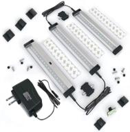 💡 compact size led dimmable under cabinet lighting kit - eshine 3 panels, hand wave activated with touchless dimming control in cool white (6000k) логотип