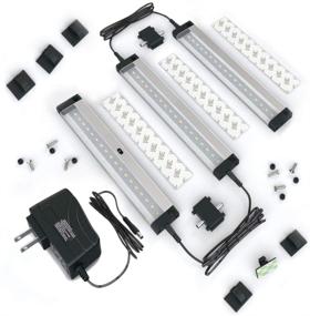 img 4 attached to 💡 Compact Size LED Dimmable Under Cabinet Lighting Kit - EShine 3 Panels, Hand Wave Activated with Touchless Dimming Control in Cool White (6000K)